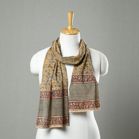 Pedana Block Print Natural Dyed Cotton Kalamkari Stole