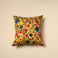 Yellow - Silk Cotton Phulkari Embroidered Cushion Cover 09