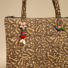 Brown Handcrafted Quilted Cotton Handbag