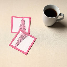 White Handmade Cotton Coasters (Set of 2)