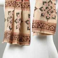 Orange - Pedana Block Print Natural Dyed Cotton Kalamkari Stole 17