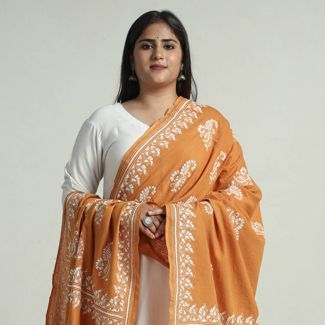 Kantha Embroidery Silk Dupatta