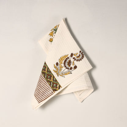 Sanganeri Block Printed Waffle Weave Cotton Hand Towel