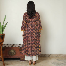 Buy Kalamkari Printed Cotton A-Line Kurta For Women