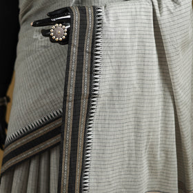 Grey - Bengal Handwoven Cotton Begumpuri Saree 04