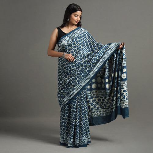 block printed saree