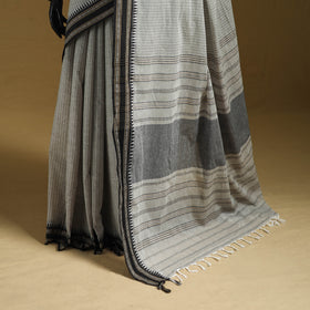 Grey - Bengal Handwoven Cotton Begumpuri Saree 04