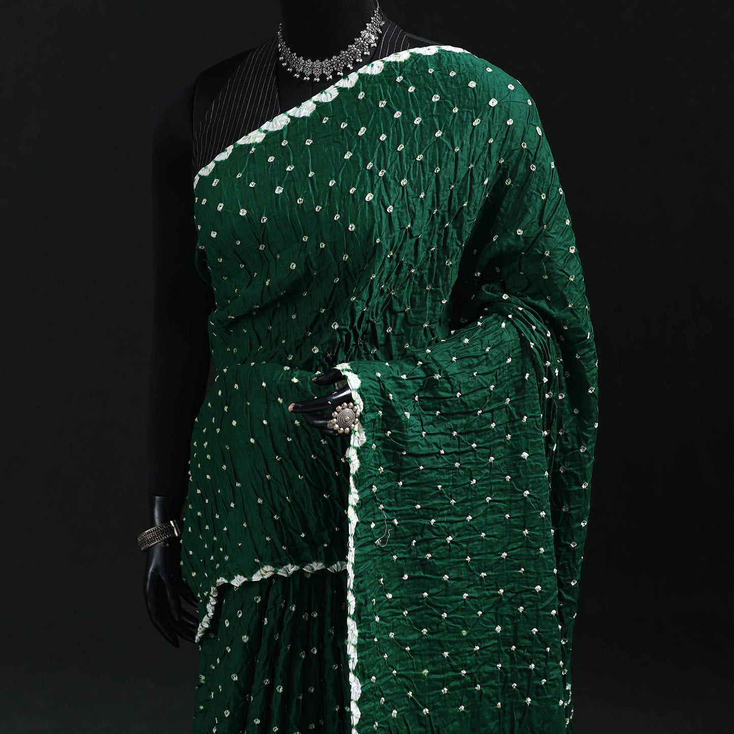 Kutch Bandhani Tie-Dye Cotton Saree 22