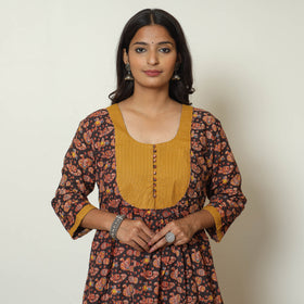 Buy Kalamkari Printed Cotton A-Line Kurta For Women