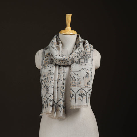 Kani Weave Zari Jaal Fine Wool Stole for Women 39