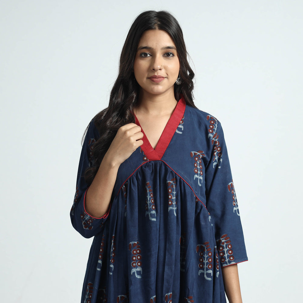 block printed cotton dress