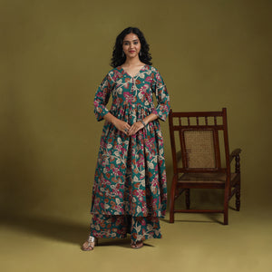 Kalamkari Printed Cotton 2pc Kurta Set for women 10