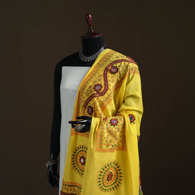 Kutch Hand Embroidered Mirror Work Printed Cotton Dupatta 11