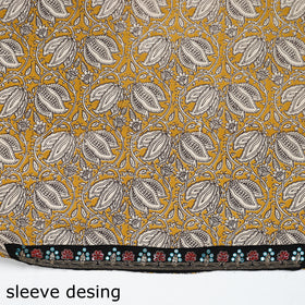 Yellow - zardozi hand embroidered kalamkari cotton blouse