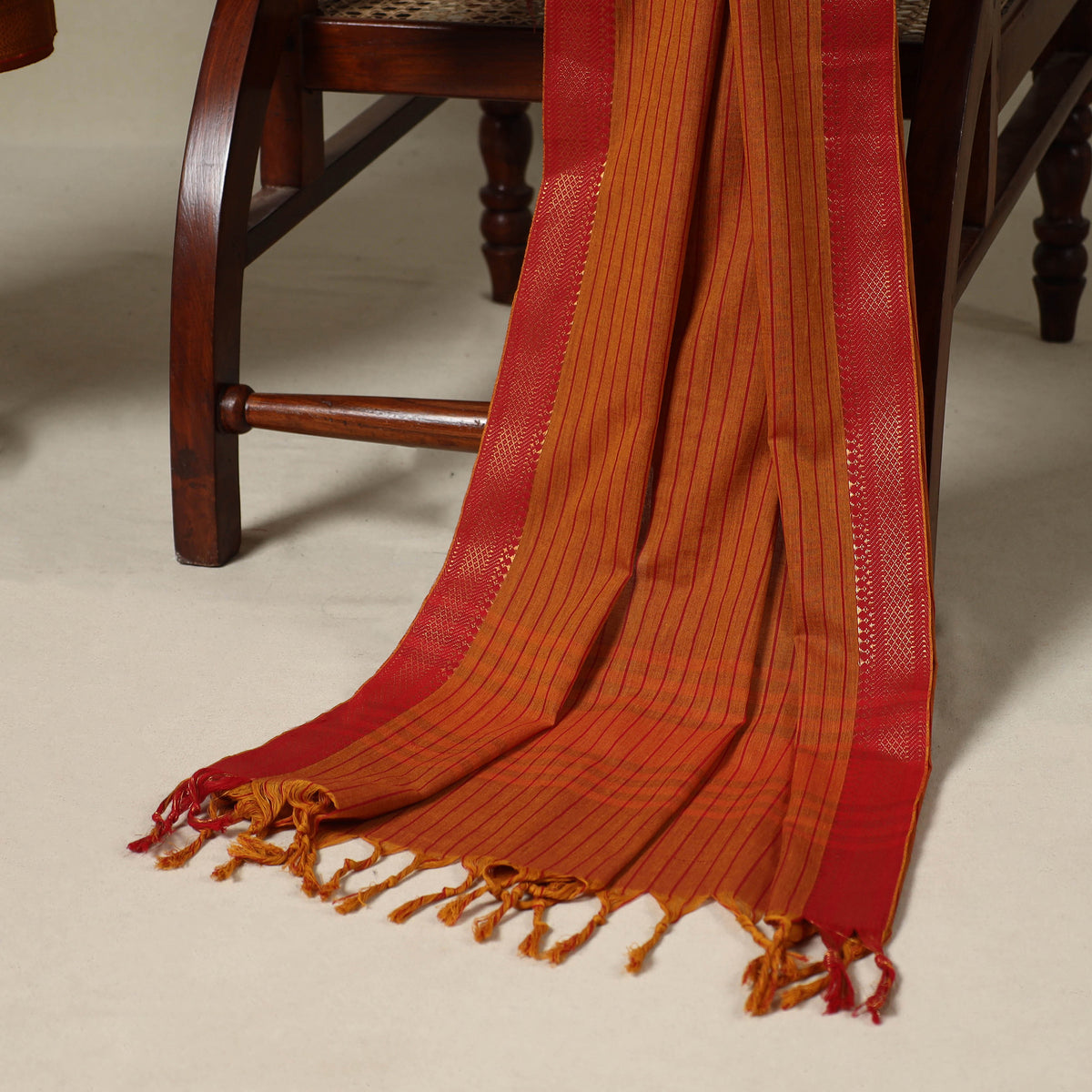 Red 3pc Cotton Unstitched Dharwad Dress Material