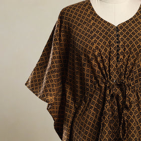 Brown - Bagh Mosaic Fusion Cotton Kaftan (Short) 13