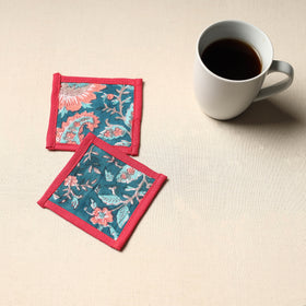 Blue Handmade Cotton Coasters (Set of 2)