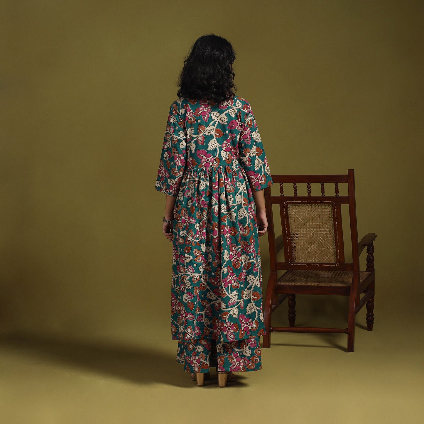 Kalamkari Printed Cotton 2pc Kurta Set for women 10