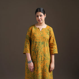 Hand Batik Print Cotton A-Line Kurta with Palazzo Set for women 01
