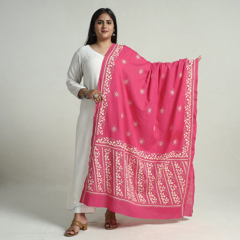 Kantha Embroidery Silk Dupatta