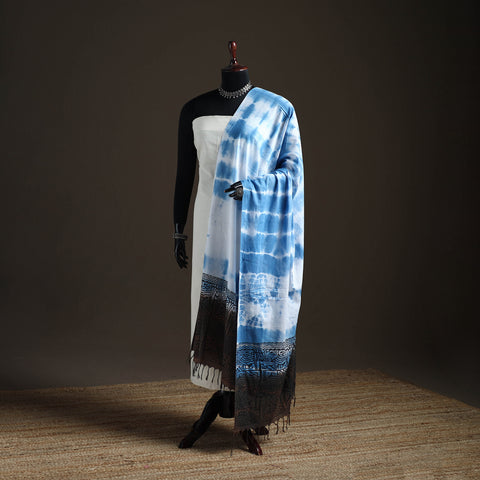 Shibori Tie-Dye Cotton Dupatta with Tassels 15