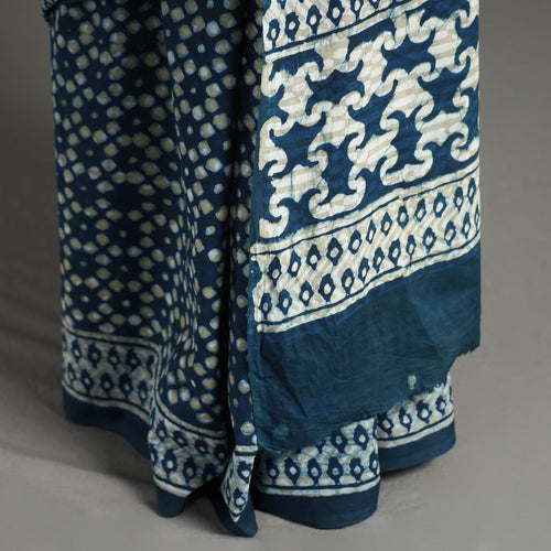 block printed saree