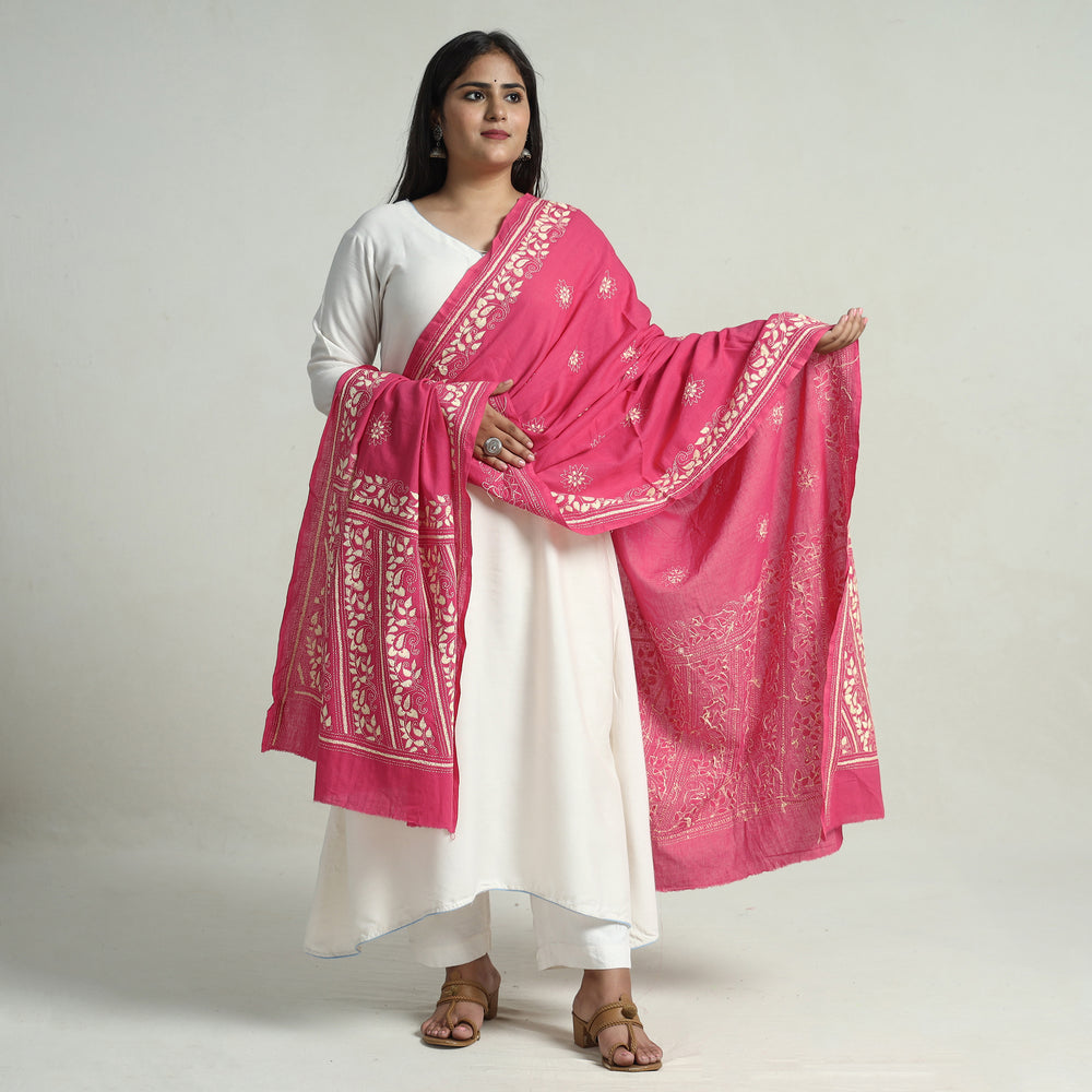 Kantha Embroidery Silk Dupatta