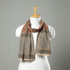 Pedana Block Print Natural Dyed Cotton Kalamkari Stole