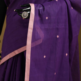 Purple - Bengal Handwoven Cotton Begumpuri Saree 05