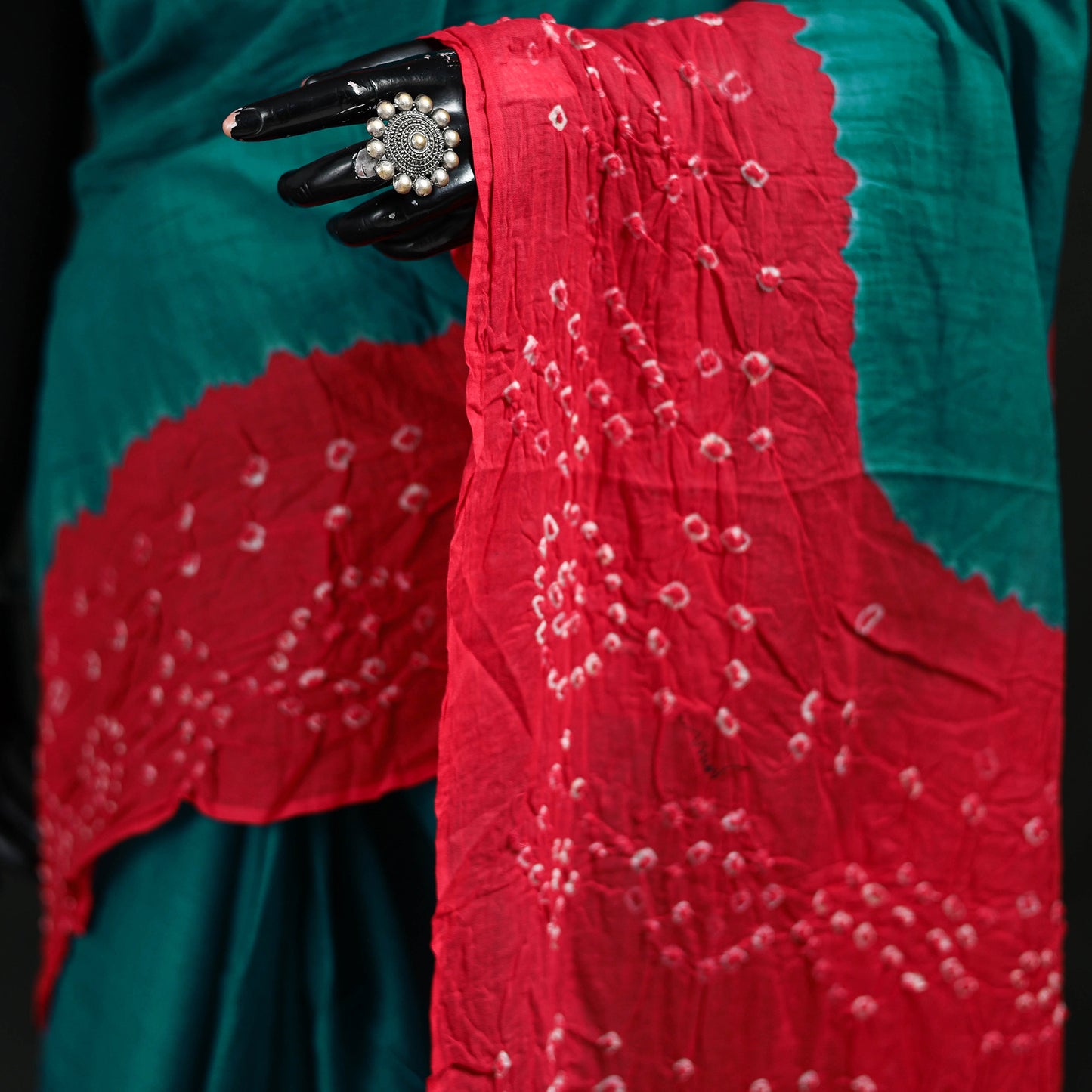 Kutch Bandhani Tie-Dye Cotton Saree 01