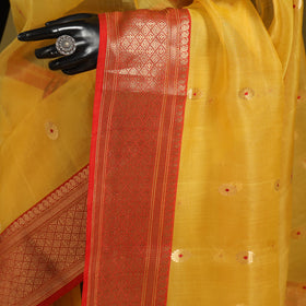 Yellow - traditional tissue zari handloom buti katan