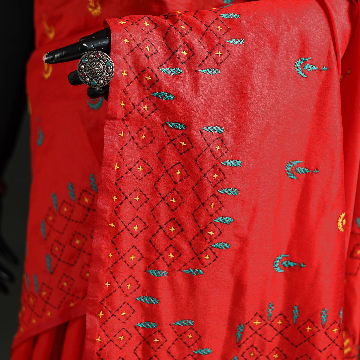 Hand Embroidered Silk Saree 47