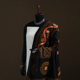 Kutch Hand Embroidered Mirror Work Printed Cotton Dupatta 12