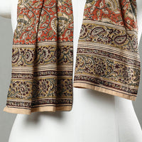 Orange - Pedana Block Print Natural Dyed Cotton Kalamkari Stole 23