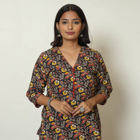 Buy Kalamkari Printed Cotton Straight Kurta For Women