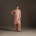 Hand Batik Print Cotton Straight Kurta with Palazzo Set for women 07