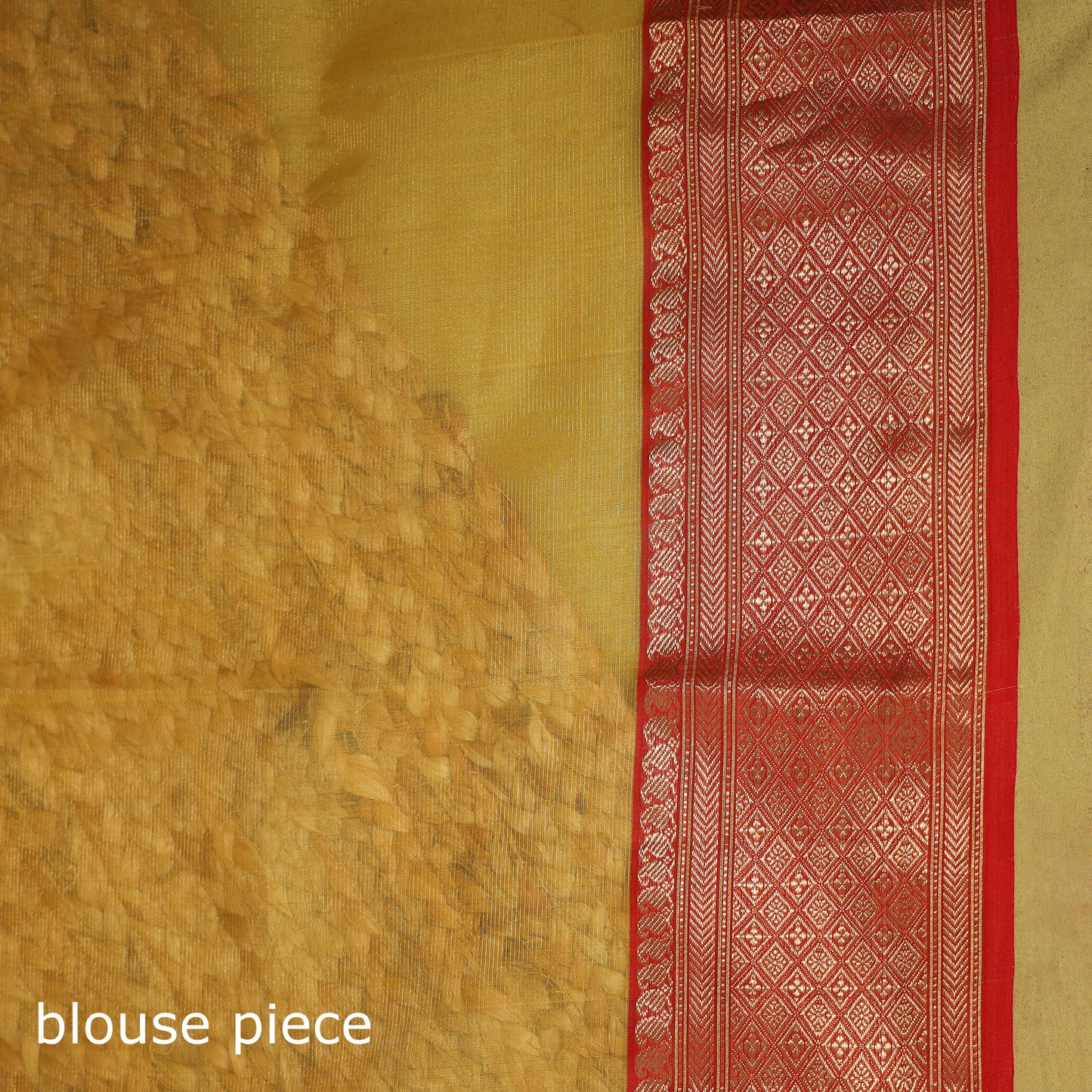 Yellow - traditional tissue zari handloom buti katan