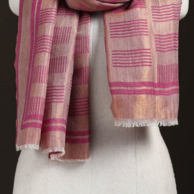 Plain Zari Weave Fine Wool Stole for Women 43