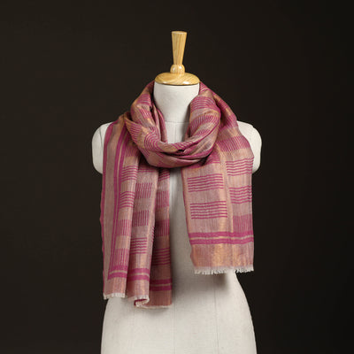 Plain Zari Weave Fine Wool Stole for Women 43