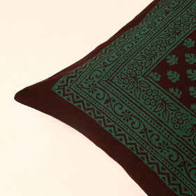 Green Bagh Block Printed Cotton Cushion Cover