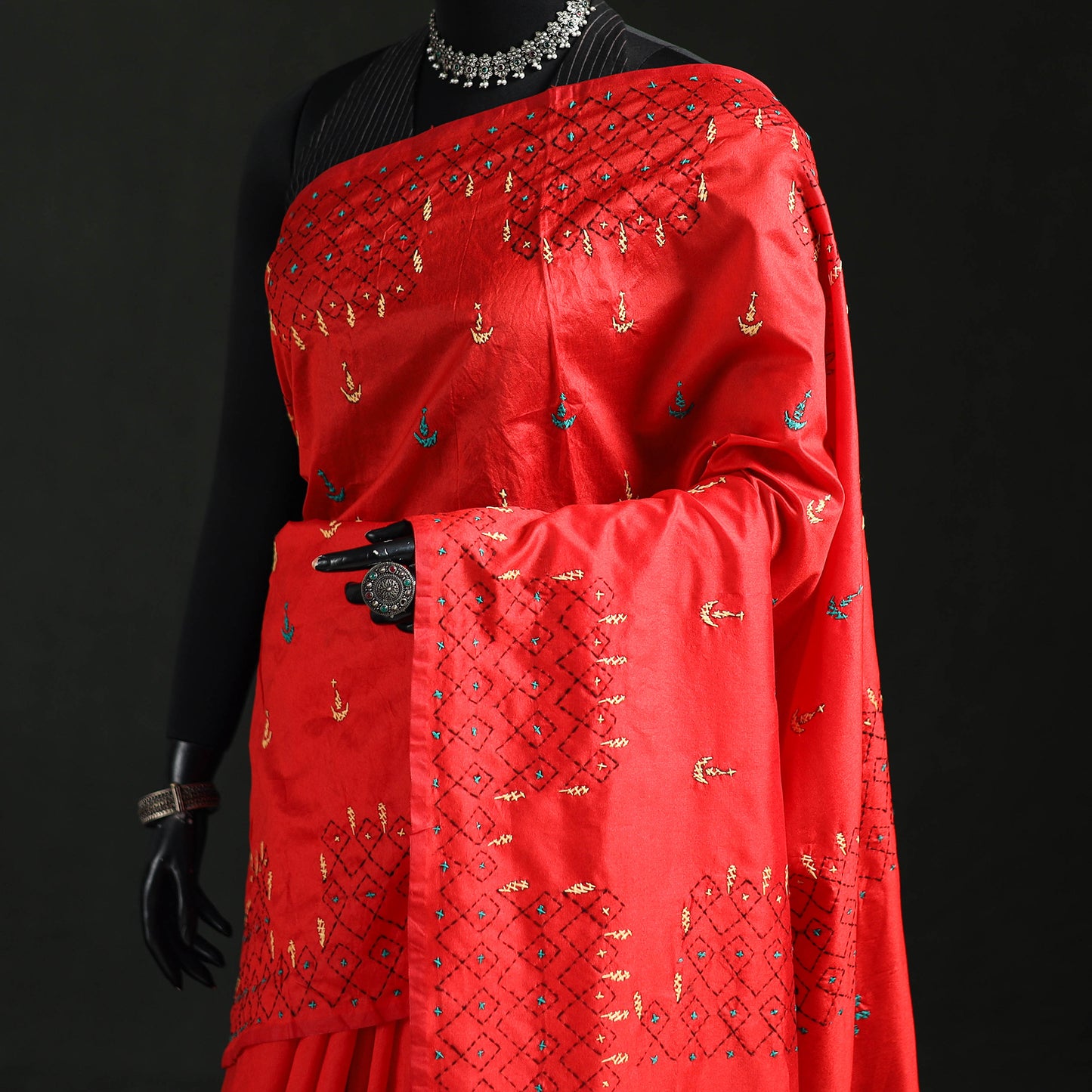 Hand Embroidered Silk Saree 48