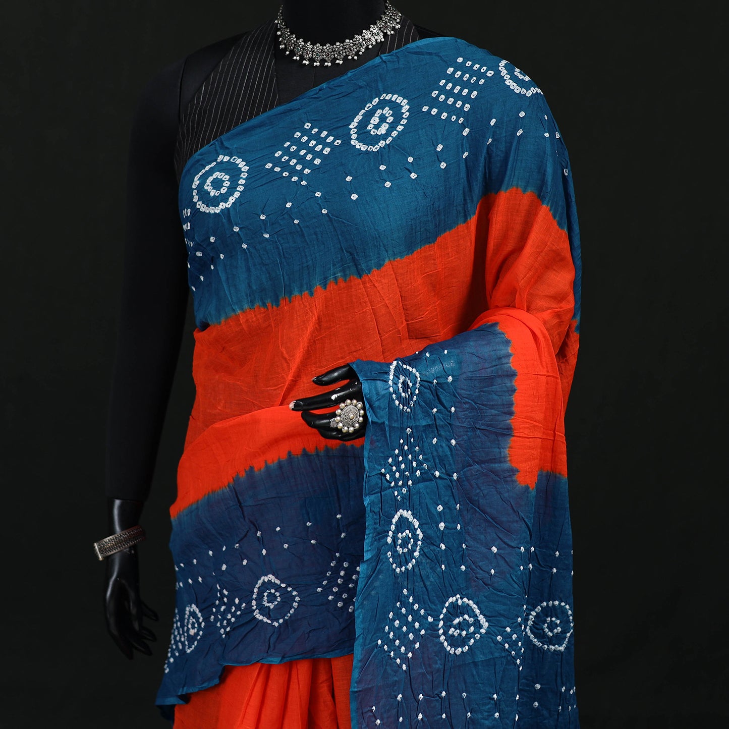 Kutch Bandhani Tie-Dye Cotton Saree 02