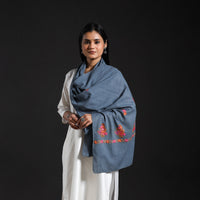 Grey - Cotton Kashida Embroidery Stole 28