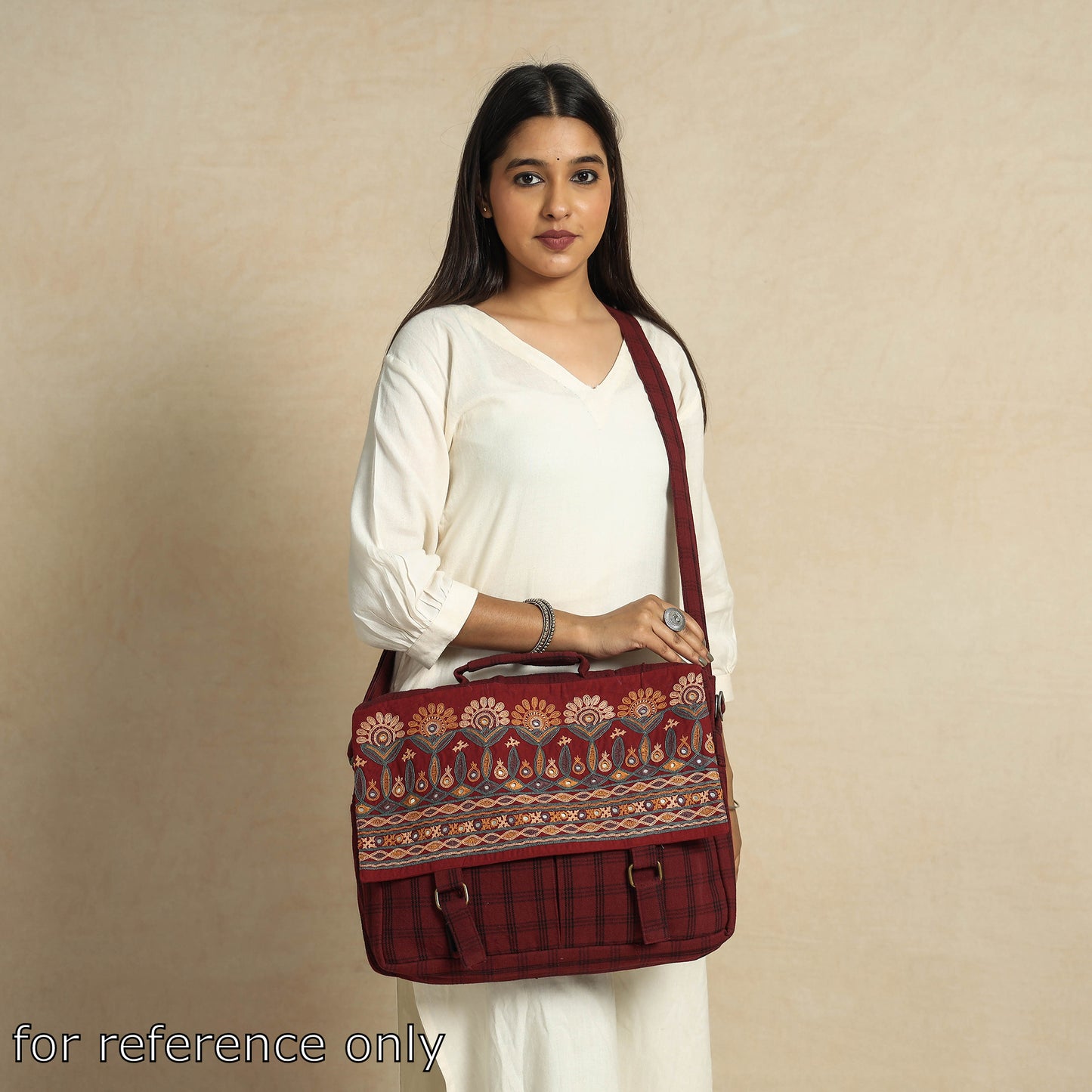 Kutch Ahir Hand Embroidery Cotton Laptop Bag