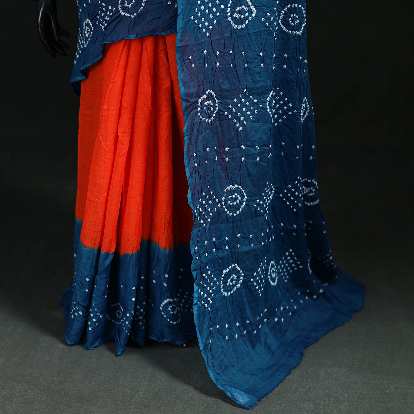 Kutch Bandhani Tie-Dye Cotton Saree 02