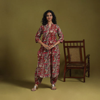 Kalamkari Printed Cotton 2pc Kurta Set for women 05