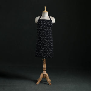Black - Pochampally Ikat Weave Cotton Apron with Pocket 24