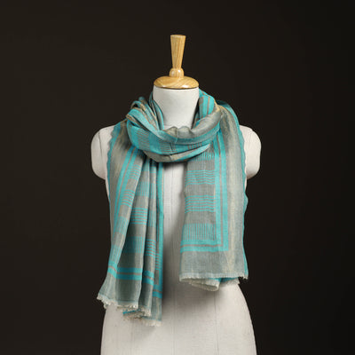 Plain Zari Weave Fine Wool Stole for Women 46