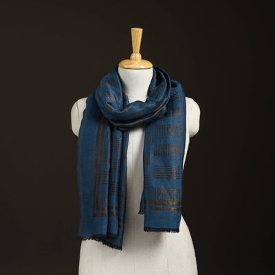 Plain Zari Weave Fine Wool Stole for Women 47