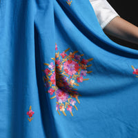 Blue - Cotton Kashida Embroidery Stole 27